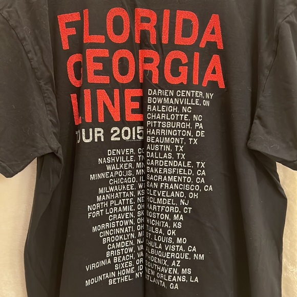 2015 🎶🎸 BLACK 2015 FLORIDA GEORGIA LINE CONCERT TOUR TSHIRT Size Men’s XL - Picture 4 of 6